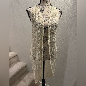 Freshman 1996 Sleeveless Crochet Cover Up XS